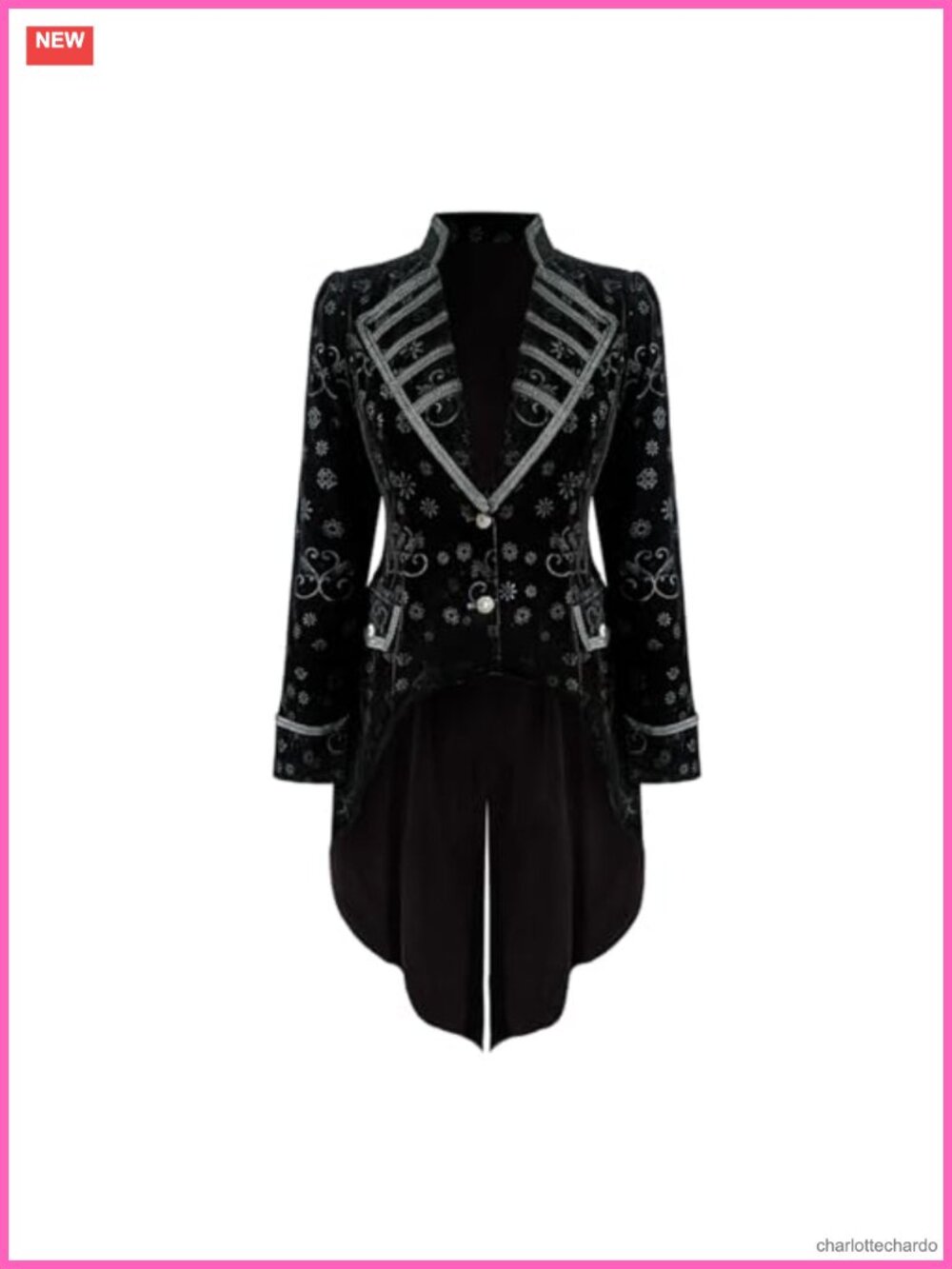 Velvet Victorian Steampunk Pirate Tailcoat Gothic Long Jacket